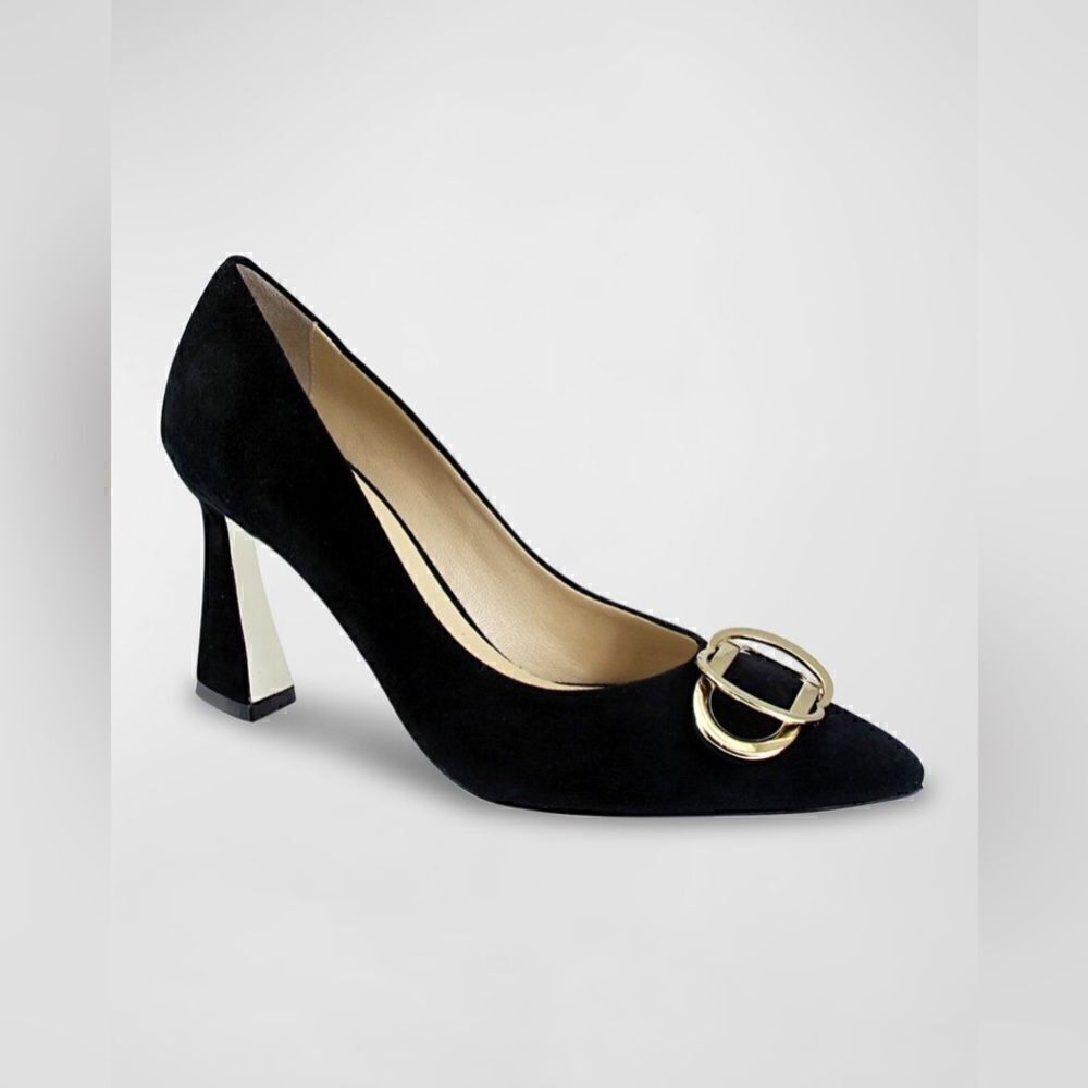 Ron White Dayna Buckle Cashmere & Suede Pumps 36 1/2